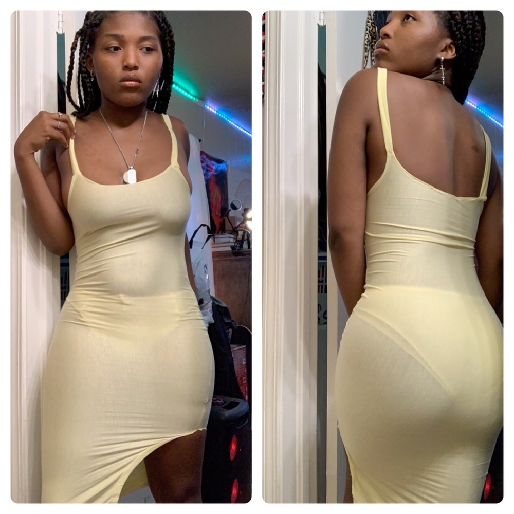Slit body con dress